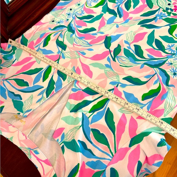 Lilly Pulitzer UPF 50+ Sophiletta Short Sleeve Dress, Water Lilly Green Leaf Me - Picture 13 of 14